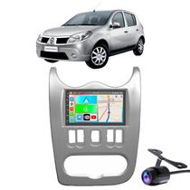 Kit Multimidia Android Sandero 2007-2011 7 Pol Carplay + Câmera de Ré