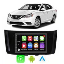 Kit Multimidia Android Sentra 2014 a 2020 7 Pol Carplay + Câmera e Moldura