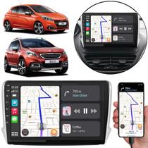 Kit Multimidia Carplay 9 Pol Peugeot 208 2008 2013 a 2020 MP5 + Camera e Moldura