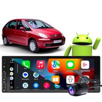 Kit Multimídia CarPlay Android 1 Din Rádio MP3 Xsara Picasso 2001-2012 + Câmera