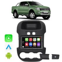 Kit Multimidia Carplay/Android-Auto Ford Ranger 2012 A 2016 7" Comando Por Voz Siri Play Store Tv Online - E-Carplay
