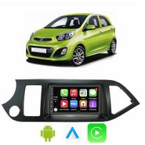 Kit Multimidia Carplay Android Auto Kia Picanto 2011 A 2017 7" Comando Por Voz Siri Espelhamento Gps