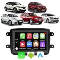 Kit Multimidia Carplay/Android-Auto Renault Sandero Kwid Captur Logan Duster 7" Comando Por Voz Siri