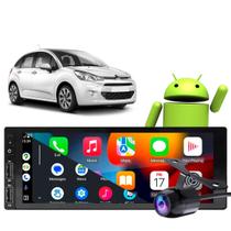 Kit Multimídia Carplay Citroen C3 2003-2017 1 Din Mp3 + Câmera de ré