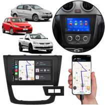 Kit Multimídia Carplay Gol Saveiro G5 7 Pol MP5 + Moldura Botão 2 Furos