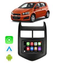Kit Multimidia Chevrolet Sonic 2011 2012 2013 2014 7 Polegadas CarPlay Android Auto Gps Bluetooth Google Assistente e Siri