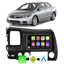 Kit Multimidia Civic 2007 2008 2009 2010 2011 7" CarPlay Android Auto Voz Google Siri Tv Bluetooth