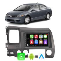 Kit Multimidia Civic 2007 2008 2009 2010 2011 7" CarPlay Android Auto Voz Google Siri Tv Bluetooth