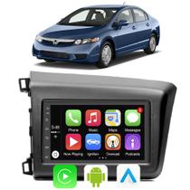 Kit Multimidia Civic 2012 2013 2014 2015 2016 7" Android Auto CarPlay Voz Google Siri Tv Bluetooth - E-Carplay