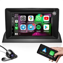 Kit multimidia com função carplay octacore e bluetooth + moldura de 7 polegadas clio + camera de ré