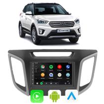 Kit Multimidia Creta 2016 17 18 19 20 2021 7" Android Auto CarPlay Voz Google Siri Tv Online Gps Integrado