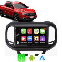 Kit Multimídia Fiat Toro 2016 17 18 19 20 21 22 2023 9" Android Auto CarPlay GPS TV Online Spotify Waze