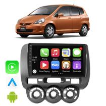 Kit Multimidia Fit 2004 2005 2006 2007 2008 9" CarPlay Android Auto Google Assistente e Siri Wifi Tv Online