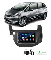 Kit Multimídia FIT 2009 / 2014 CarPlay AndroidAuto 7 Pol USB BT FM
