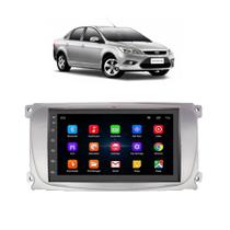 Kit Multimídia Focus 2009 / 2013 Moldura Prata Android 7 Pol 2/32B Carplay - 701KC First Option