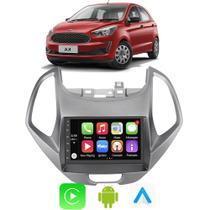 Kit Multimidia Ford Ka 2018 2019 2020 2021 7" CarPlay Android Auto Voz Google Siri Tv Bluetooth Gps