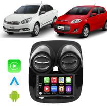 Kit Multimidia Grand Siena 2012 13 14 15 16 17 18 19 20 2021 7" Android Auto CarPlay Voz Google Siri Tv Online Gps
