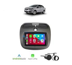 Kit Multimídia Grand Siena 2012 / 2020 Mold Champanhe 7 Pol CarPlay AndroidAuto Sem Fio - 8100 FirstOption