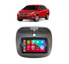 Kit Multimídia Grand Siena Mold Champanhe 12 / 18 7 Pol CarPlay AndroidAuto USB SD Rádio Bt