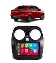 Kit Multimídia Grand Siena Mold Preta 2021 7 Pol CarPlay AndroidAuto USB SD Rádio Bt