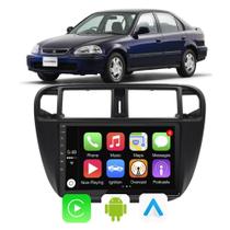 Kit Multimidia Honda Civic 1998 1999 2000 9" CarPlay Android Auto Tv Online Bluetooth Google Assistente e Siri