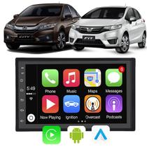 Kit Multimidia Honda Fit City 2015 16 17 18 19 20 2021 7" Android Auto CarPlay Bluetooth Tv Online