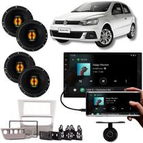 Kit Multimídia HT 3000 Gol Voyage G6 com Moldura Prata e Câmera de Ré mais 2 Pares de Falante Leson Kit Multimídia HT 3000 Gol Voyage G6 com Moldura Prata e Câmera de Ré mais 2 Pares de Falante Leson