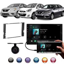Kit Multimídia HT3000 March 2014 a 2016 Versa 2014 a 2019 Sentra 2014 a 2018 com Câmera de Ré e Moldura