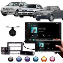 Kit Multimidia HTech HT3000 Gol Saveiro Parati 1999 á 2005 com Câmera de Ré e Moldura