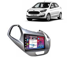 Kit Multimídia Ka 19 / 21 Mold Prata 7 Pol CarPlay AndroidAuto USB Bt FM - 708BR Roadstar