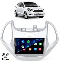 Kit Multimídia Ka 2014 / 2017 Mold Prata 7 Pol CarPlay AndroidAuto USB Radio Bt - FirstOption 8100