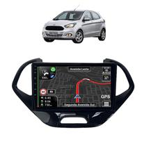 Kit Multimídia Ka 2014 / 2018 Black 9 Pol CarPlay AndroidAuto BT USB FM - Roadstar 7009BR