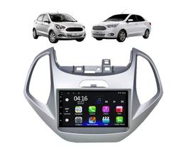 Kit Multimídia Ka 2014 / 2018 Mold Prata 7 Pol CarPlay AndroidAuto USB Bt FM 708BR Roadstar