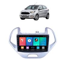 Kit Multimídia Ka 2014 / 2018 Prata 9 Pol CarPlay AndroidAuto BT USB FM - Roadstar 7009BR