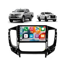 Kit Multimidia L200 Triton 2016 / 2024 Ar Digital 9 Pol Carplay AndroidAuto BT USB - Roadstar 7009BR