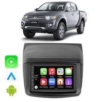 Kit Multimidia L200 Triton Pajero 7" Android-Auto/CarPlay Voz Google Siri Tv Online Bluetooth