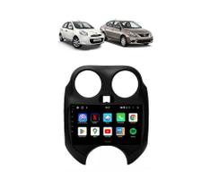 Kit Multimidia March Versa 2010 / 2014 9 Pol Carplay AndroidAuto BT USB FM - Roadstar 7009BR