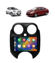 Kit Multimidia March Versa 2010 / 2014 9 Pol Carplay AndroidAuto USB BT FM - Roadstar 908BR