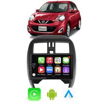 Kit Multimidia March Versa 2014 15 16 17 18 19 2020 9" CarPlay Android Auto Google Assistente Siri