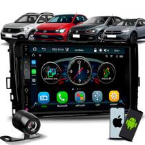 Kit Multimídia MP5 7" Roadstar + Moldura 2DIN Black Piano + Câmera de Ré Universal - TCross/Polo/Virtus/Nivus