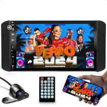 kit multimidia mp5 com bluetooth e espelhamento + moldura de 7 polegadas compativel com FOCUS, KA, RANGER E F-250 + camera de ré