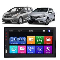 Kit Multimídia Mp5 Fit 2004 A 2014 City 2009 A 2014 7 Polegadas Espelhamento Android e IOS
