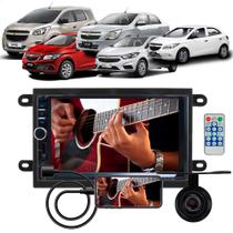 Kit Multimídia MP5 Onix Cobalt Prisma Spin Moldura Câmera de Ré Roadstar RS401BR MI