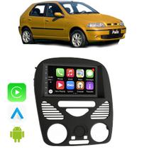 Kit Multimidia Palio Siena Strada 2001 A 2011 2012 2013 7" Android Auto CarPlay Voz Google Siri Tv Online
