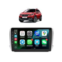 Kit Multimidia Peugeot 2008 Allure Essencial 9 Pol Carplay AndroidAuto USB BT FM - Roadstar 7009BR