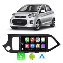 Kit Multimidia Picanto 2011 2012 2013 2014 2015 2016 2017 9" CarPlay Android Auto Bluetooth Google Assistente