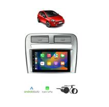 Kit Multimídia Punto 2008 / 2011 Mold Prata 7 Pol Carplay AndroidAuto USB FM BT - 708BR Roadstar