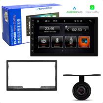 Kit Multimídia Roadstar 7 Pol Touch Carplay Android Auto Rádio FM Bluetooth USB Moldura Ecosport Câmera de Ré