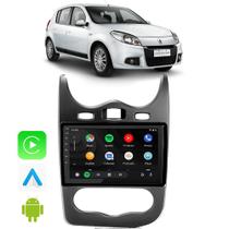 Kit Multimidia Sandero 2012 2013 2014 9" CarPlay Android Auto Gps Bluetooth Spotify Google Assistente Siri