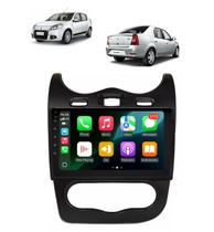 Kit Multimidia Sandero Logan 2012 / 2014 9 Pol Carplay AndroidAuto BT USB FM - Roadstar 7009BR